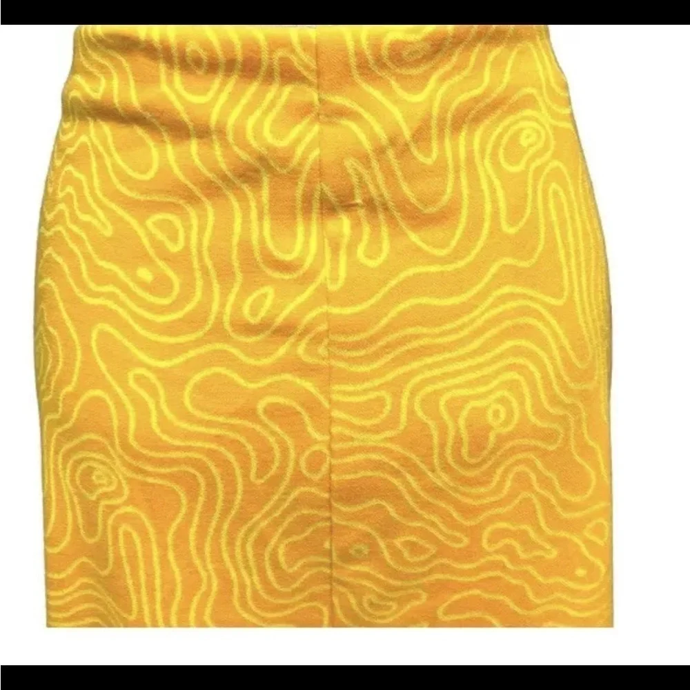 Zara Abstract Print Orange Cutout Tie Waist Skirt large - Picture 4 of 8